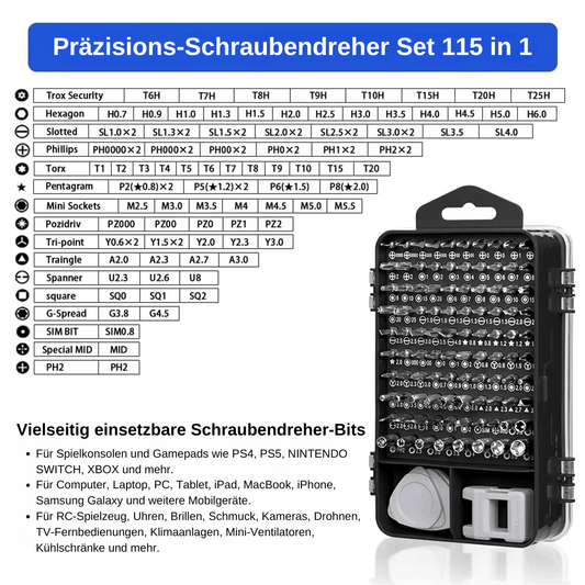 Präzisions-Schraubendreher Set 115 in 1